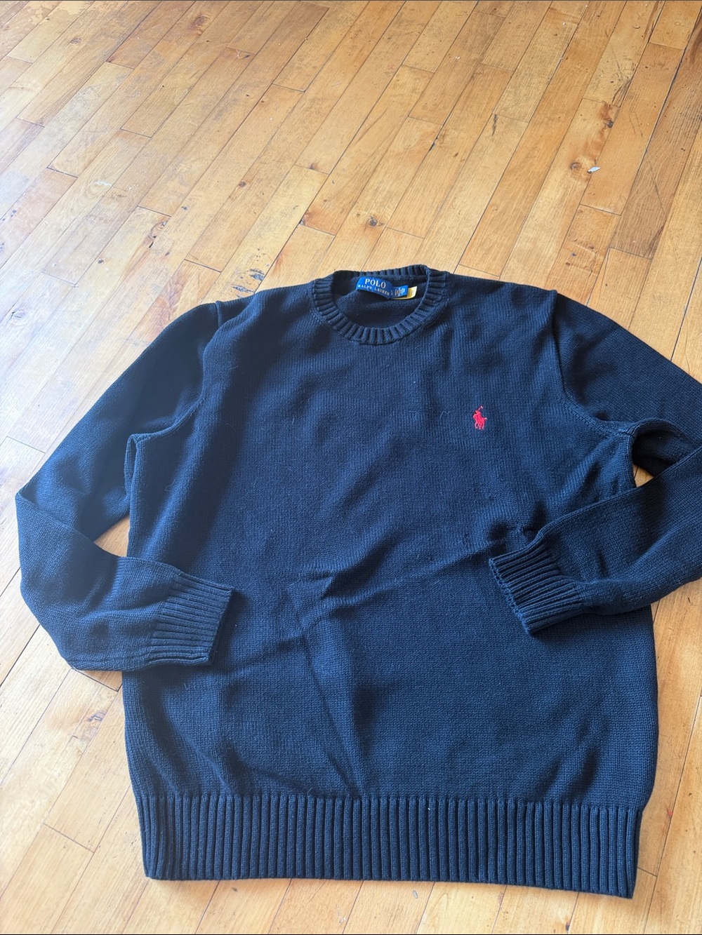 Polo by Ralph Lauren Navy Crewneck Sweater with Red Pony